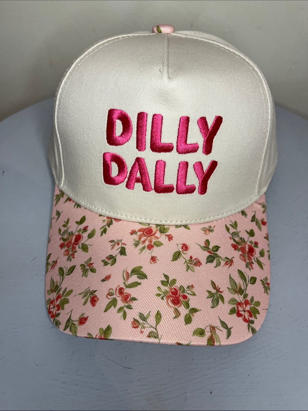 Zenana “Dilly Dally” Floral Pink Trucker Hat NEW